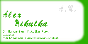 alex mikulka business card